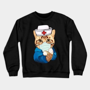 Strong Cat Is Wearing Mask Face Anti Virus 2020 Crewneck Sweatshirt